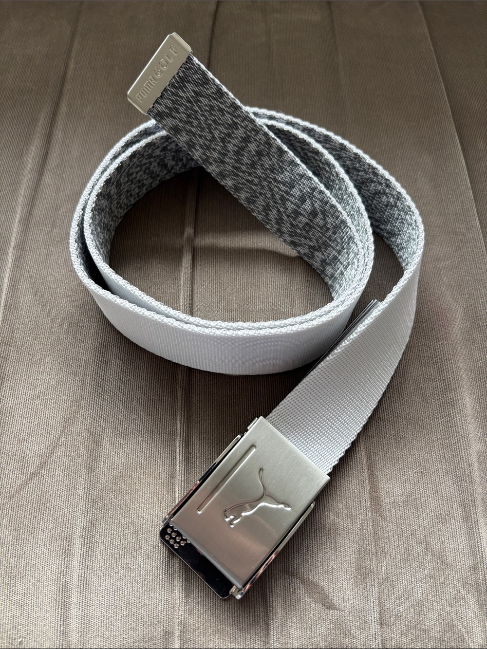 Puma Reversible Webbed Golf Belt White/Grey/Silver One Size